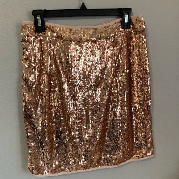 PrettyLittleThing Skirts Pretty Little Thing Rose Gold Sequin Mini